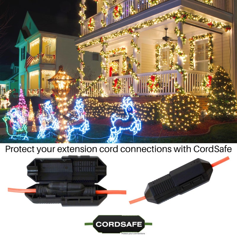 CordSafe Outdoor Extension Cord Protector â€“ Weather-Resistant Snap-Lock Cover for Christmas Lighting Plug Connections â€“ Rugged UV-Resistant Plastic Plug Protection, 3-Pack, Made in USA - Image 5